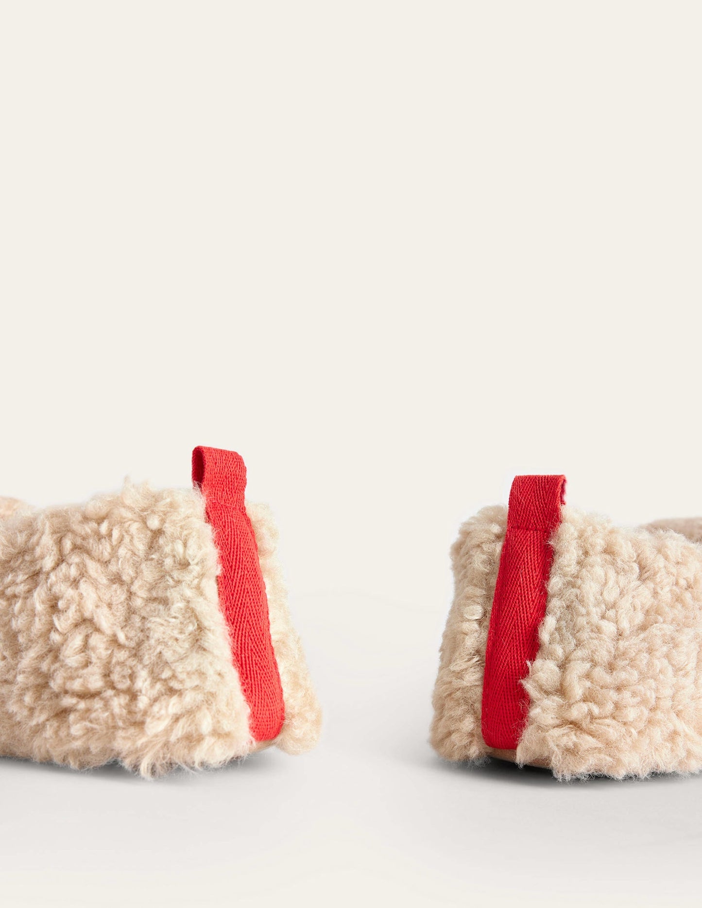 Borg Ballerina Slippers-Natural Borg