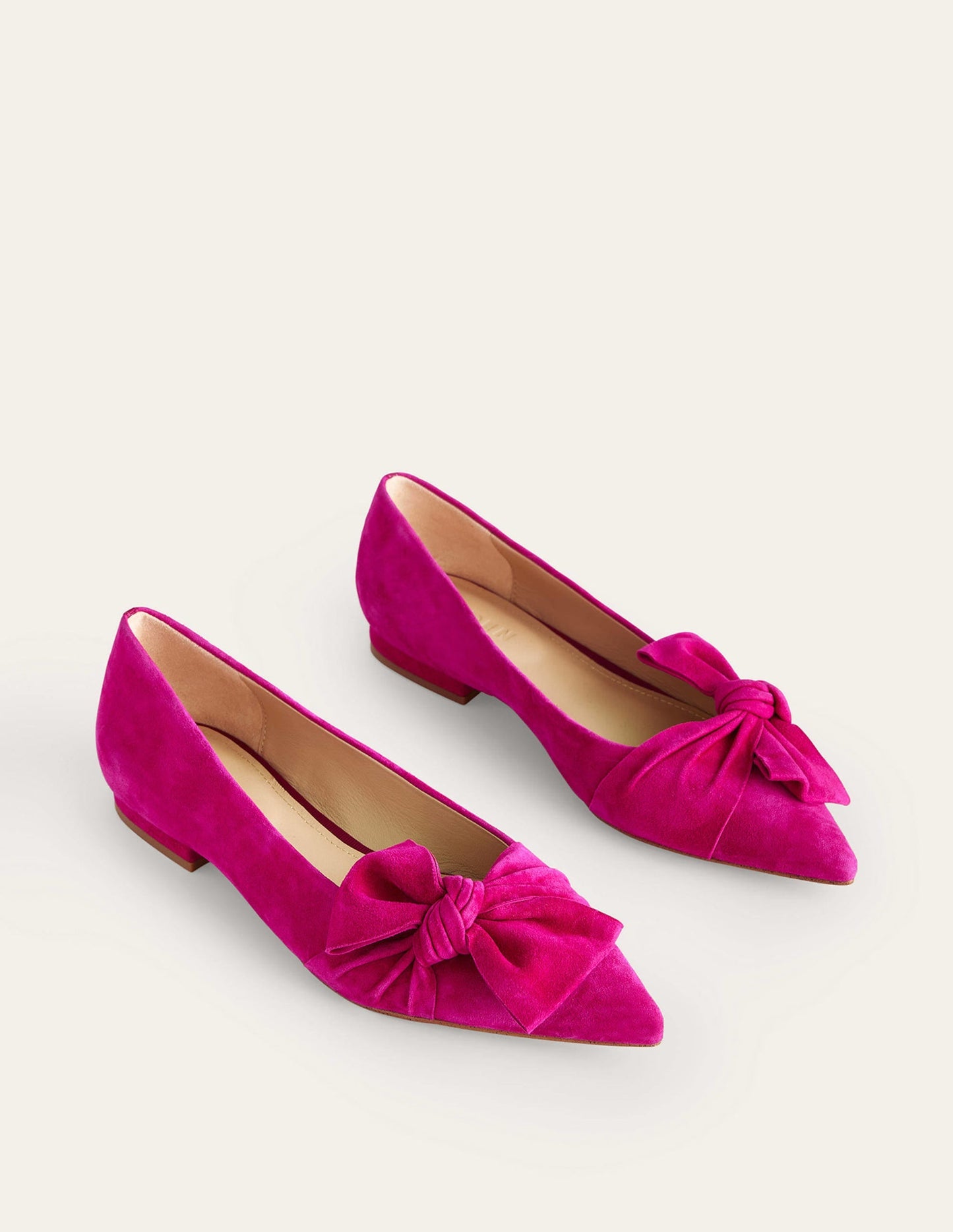 Bow Ballet Flats-Vibrant Plum Suede