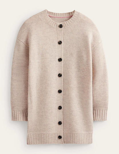 Brushed Wool Coatigan-Oatmeal Melange