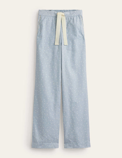 Brushed Cotton Pajama Pants-Surf, Spaced Dotty