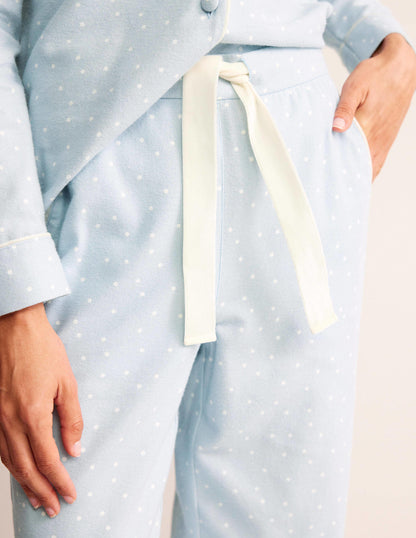 Brushed Cotton Pajama Pants-Surf, Spaced Dotty