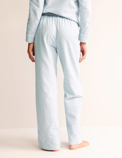 Brushed Cotton Pajama Pants-Surf, Spaced Dotty