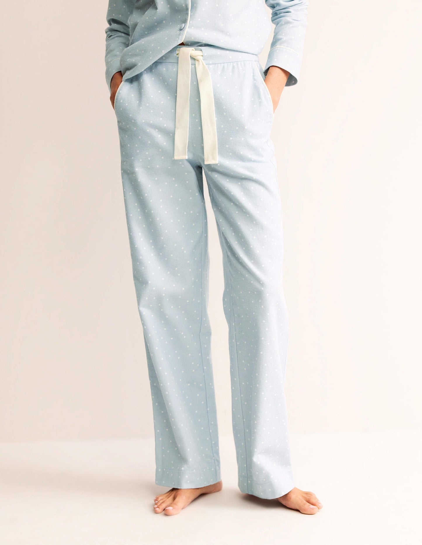 Brushed Cotton Pajama Pants-Surf, Spaced Dotty