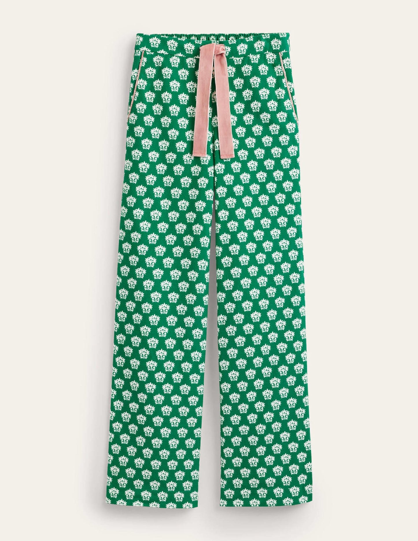 Brushed Cotton Pajama Pants-Veridian Green, Lily