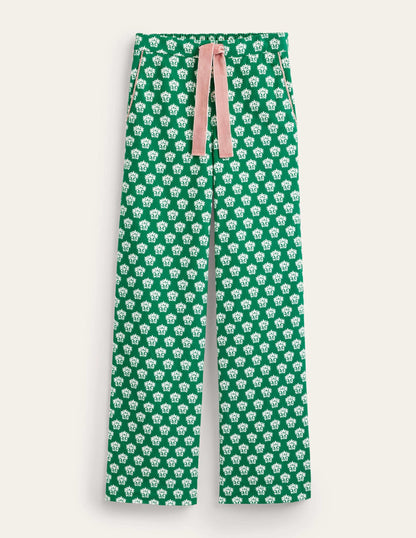 Brushed Cotton Pajama Pants-Veridian Green, Lily