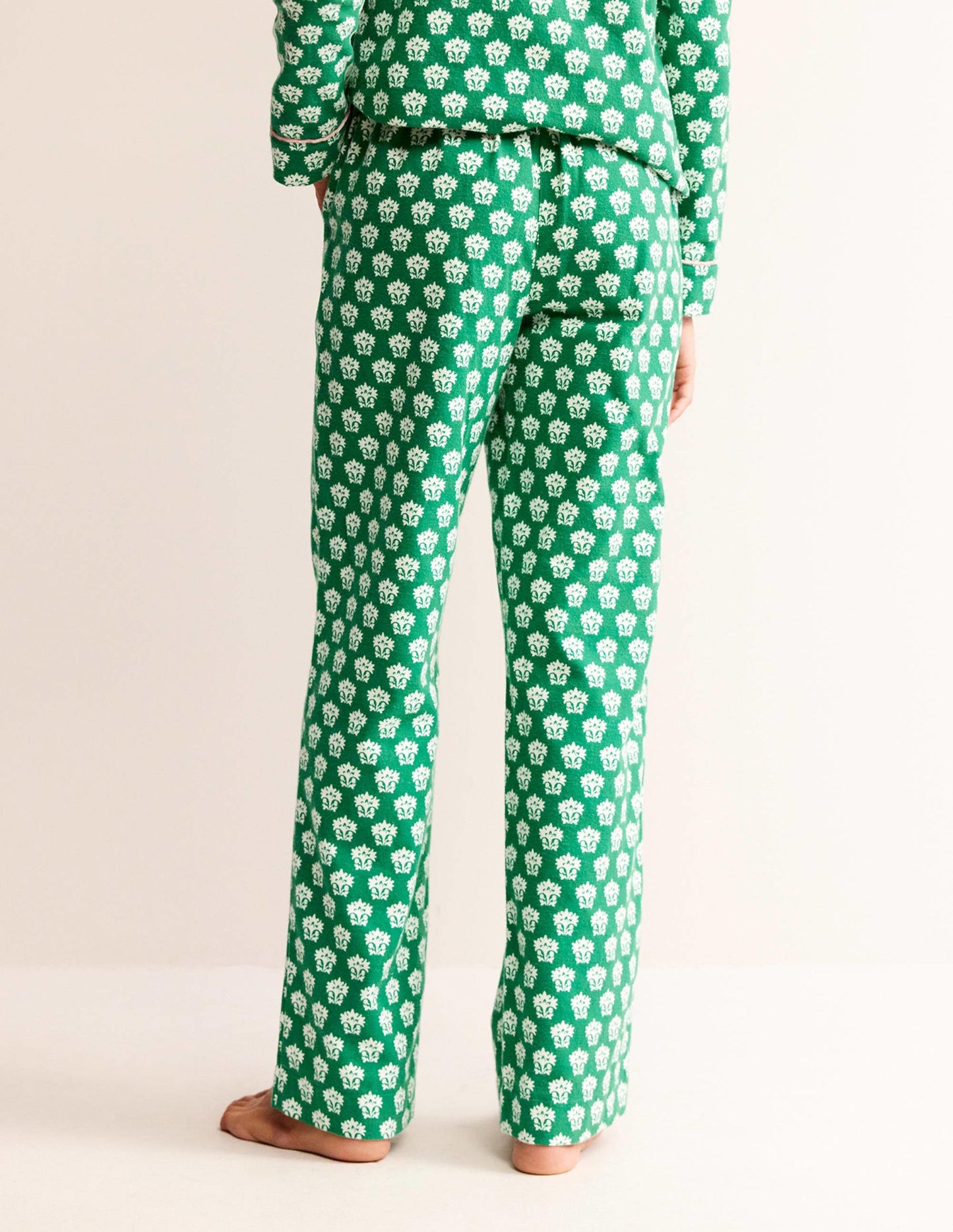 Brushed Cotton Pajama Pants-Veridian Green, Lily