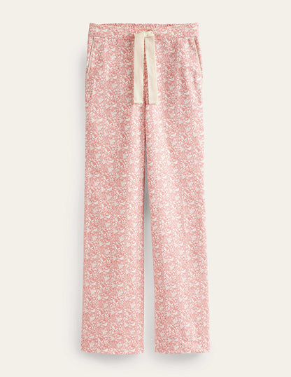 Brushed Cotton Pajama Pants-Rosette Blush, Forest Meadow