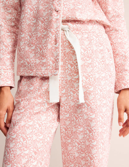 Brushed Cotton Pajama Pants-Rosette Blush, Forest Meadow