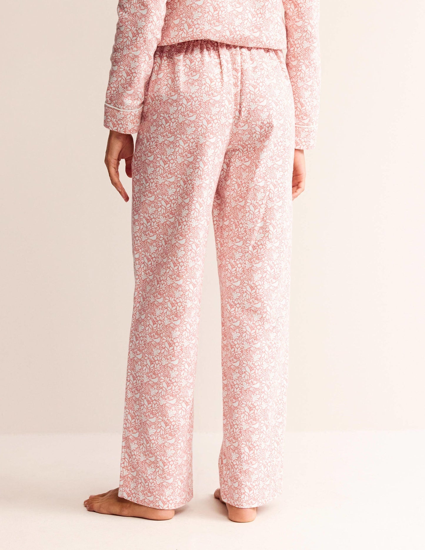Brushed Cotton Pajama Pants-Rosette Blush, Forest Meadow