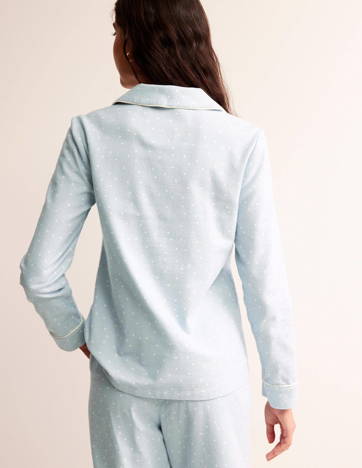 Brushed Cotton Pajama Shirt-Surf, Spaced Dotty