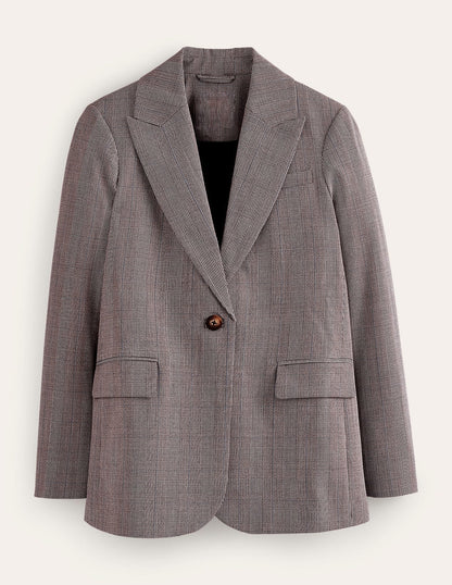 Bloomsbury Wool Blazer-Grey Check