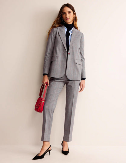 Bloomsbury Wool Blazer-Grey Check