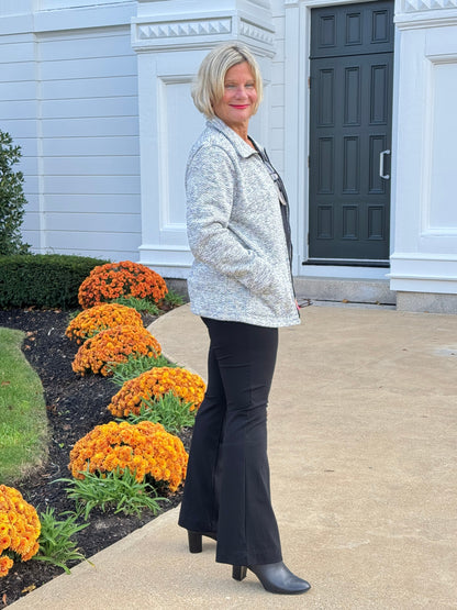 STYLING TWEED FULL ZIPPER JACKET