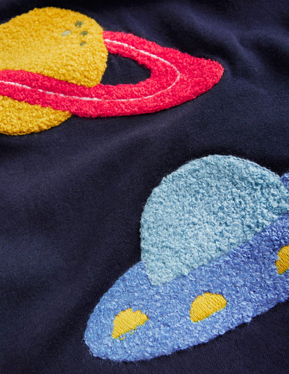Boucle T-Shirt-College Navy Planets