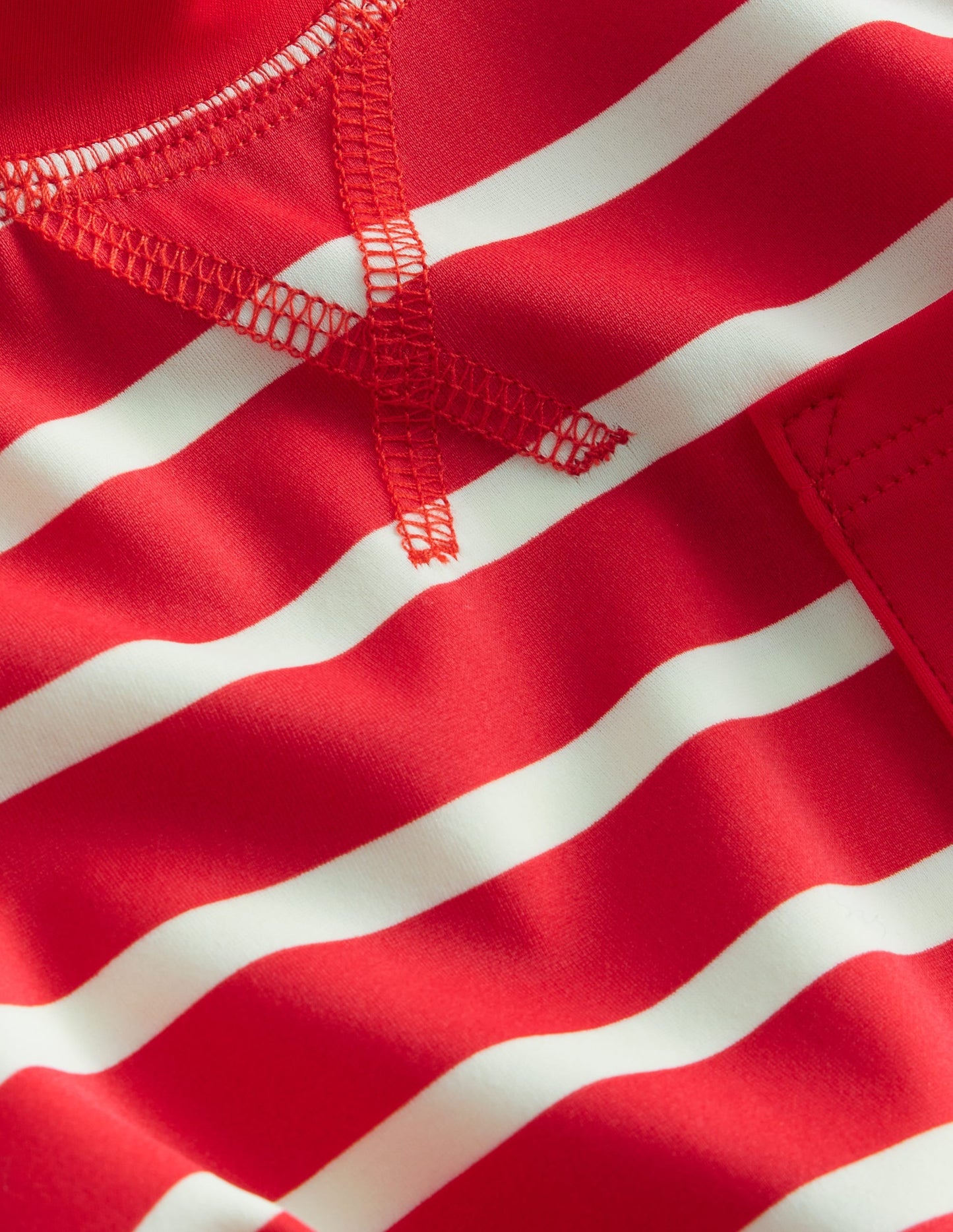 Breton Rash Guard-Red/ Ivory Stripe
