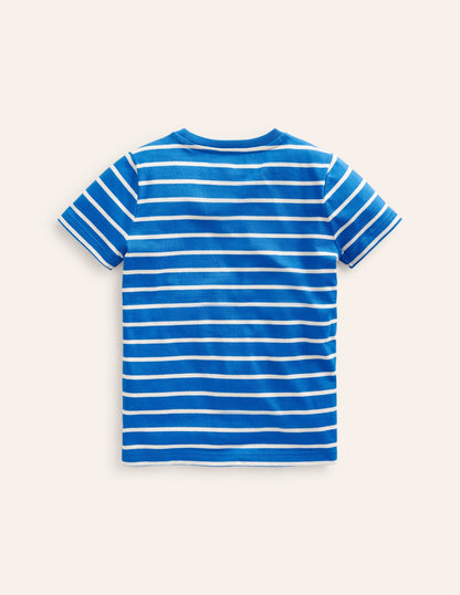 Big Appliqué Logo T-shirt-Greek Blue/ Ivory Guinea Pig