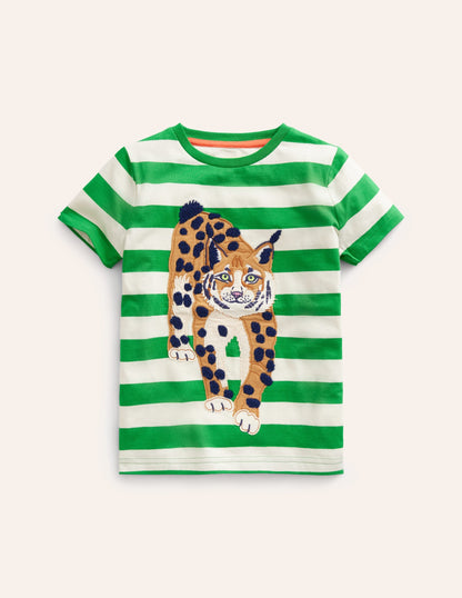 Big Appliqué Logo T-shirt-Runner Bean Green/ Ivory Lynx
