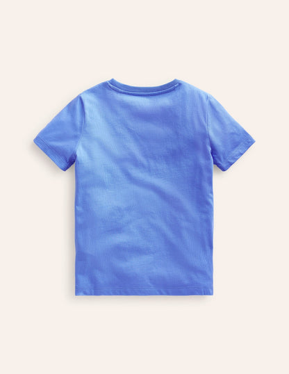 Boucle Detail Animal T-shirt-Surf Blue Dino