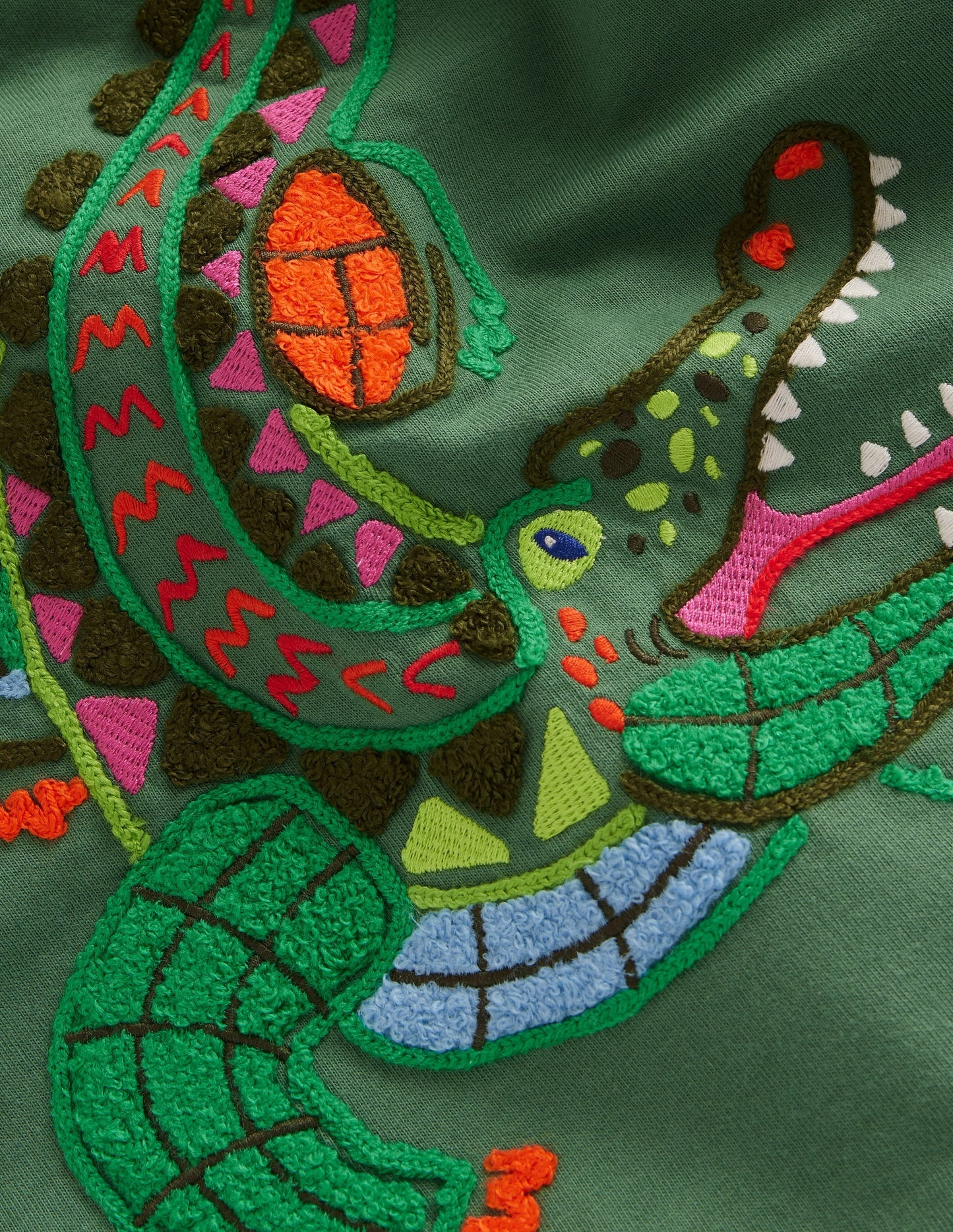 Boucle Detail Animal T-shirt-Rosemary Green Crocodile