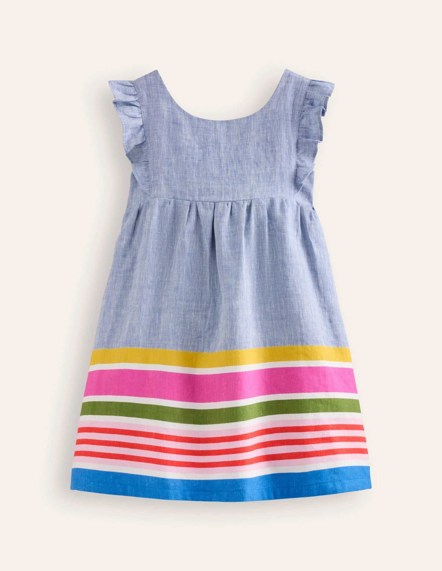 Bow Back Dress-End on End Stripe