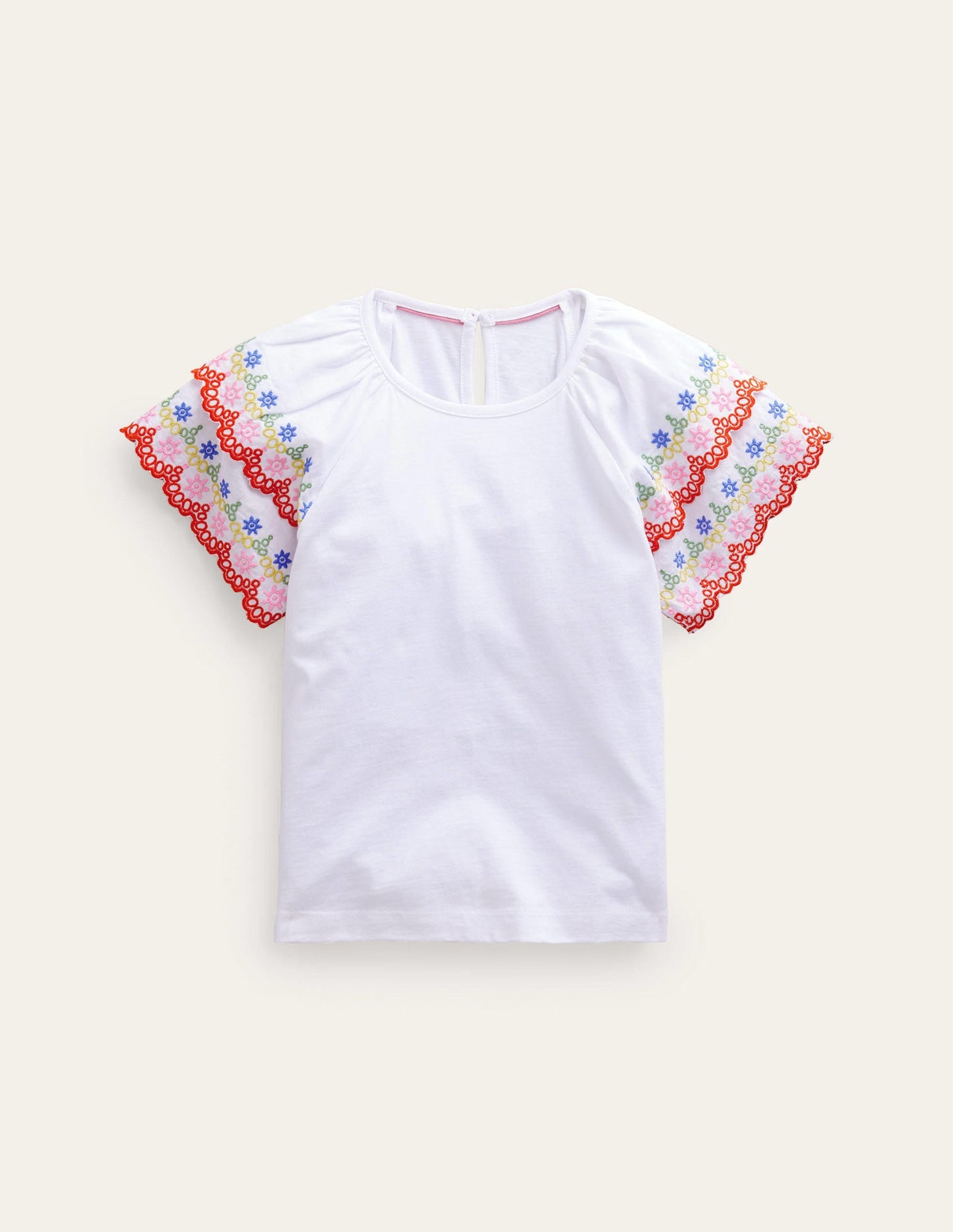 Broderie Mix T-shirt-Ivory/Multi