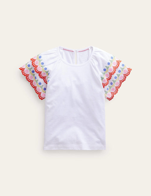 Broderie Mix T-shirt-Ivory/Multi