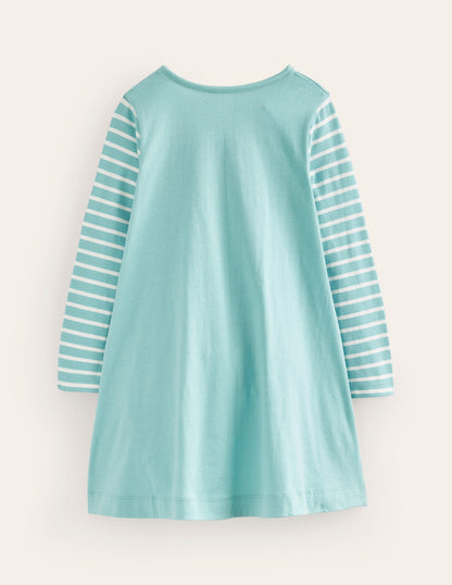 Big Appliqué Dress-Georgian Blue Bunny