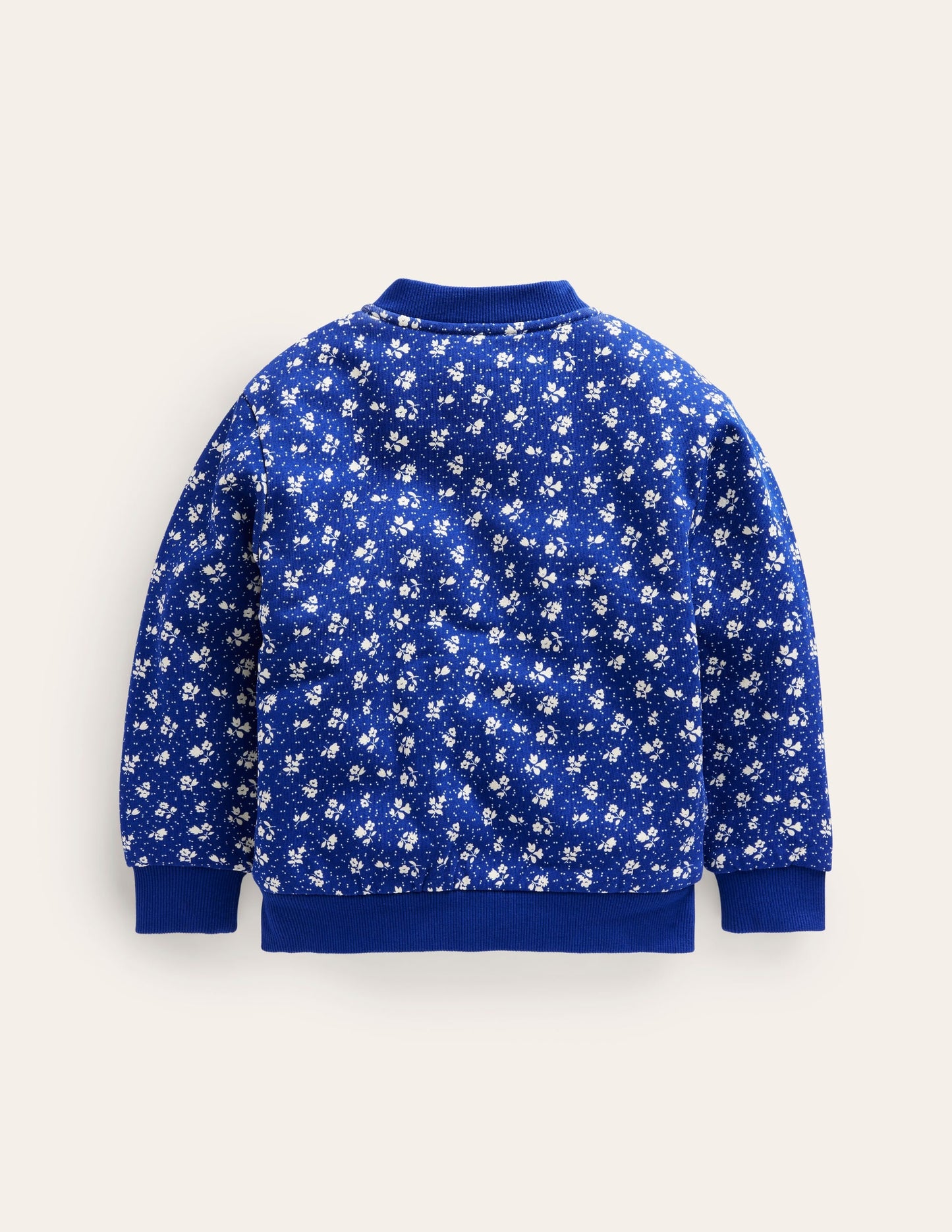Borg Lined Jersey Bomber-Indigo Sprig Floral