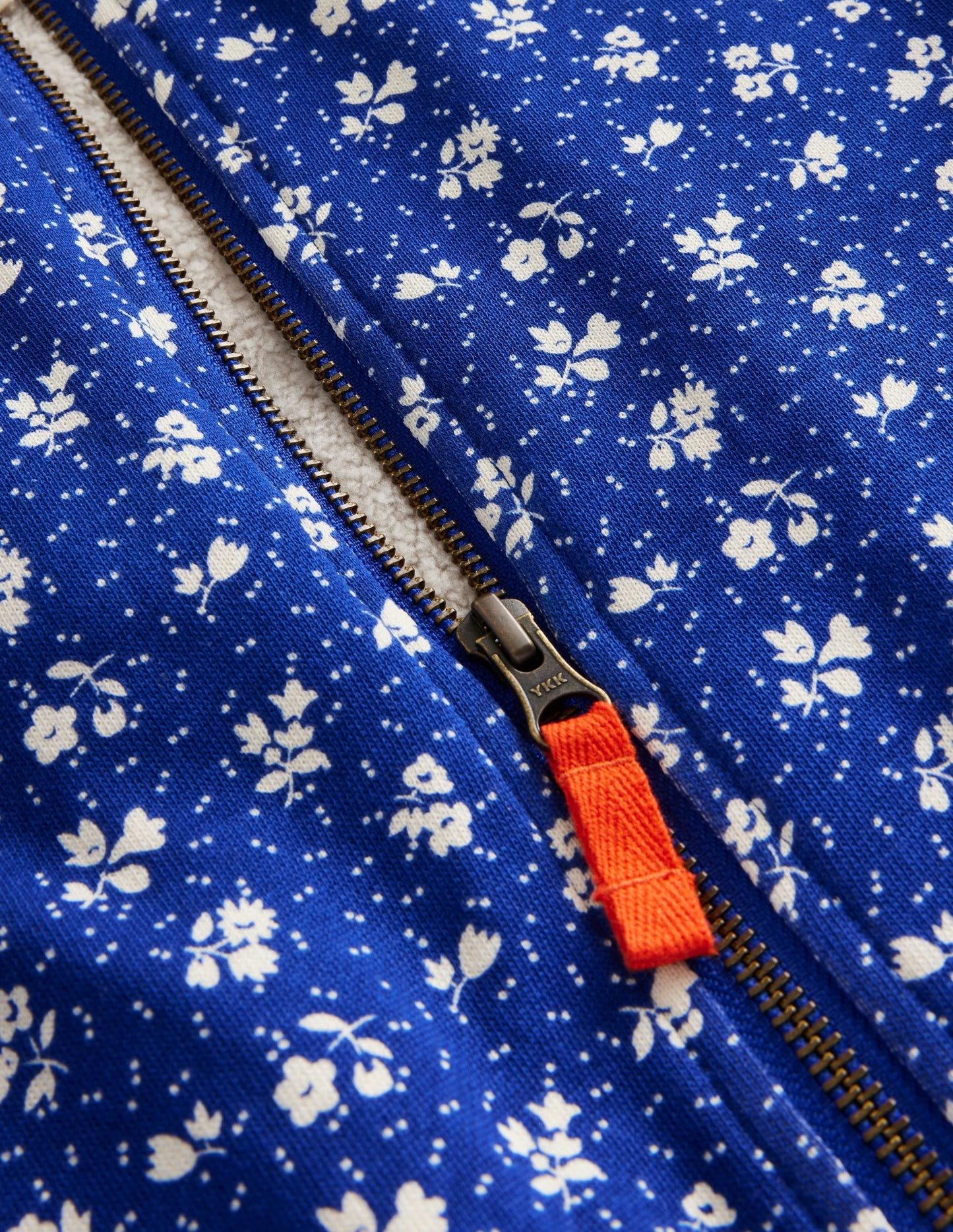 Borg Lined Jersey Bomber-Indigo Sprig Floral
