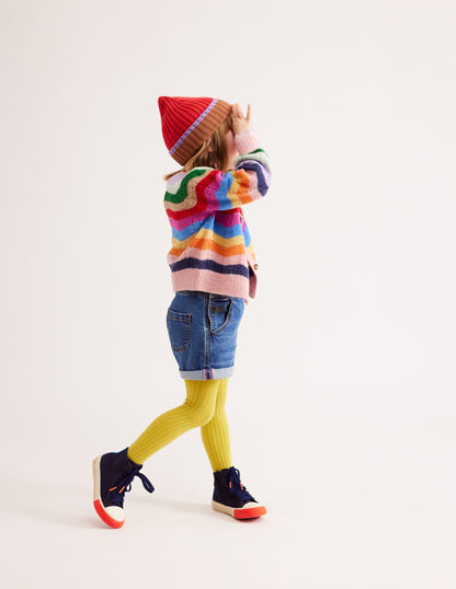 Blouson Wave Cardigan-Multi Rainbow