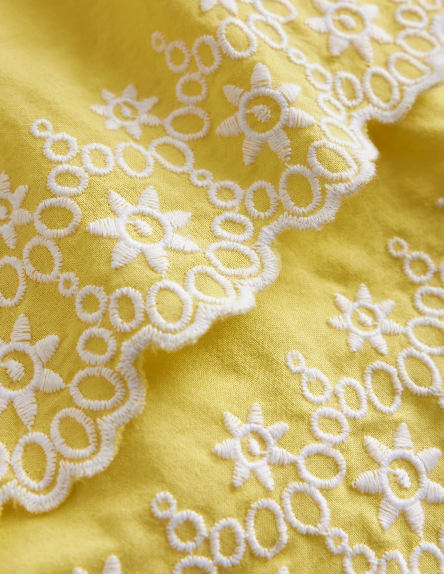 Broderie Mix T-shirt-Zest Yellow/White
