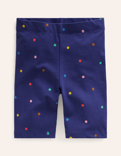 Biker Shorts-Starboard Blue Confetti Spot