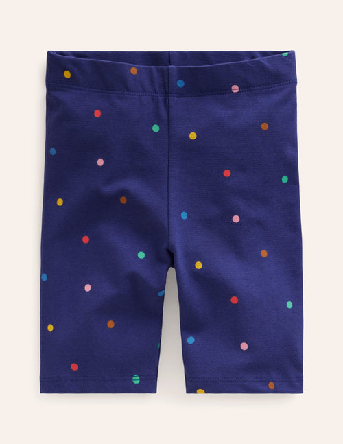 Biker Shorts-Starboard Blue Confetti Spot