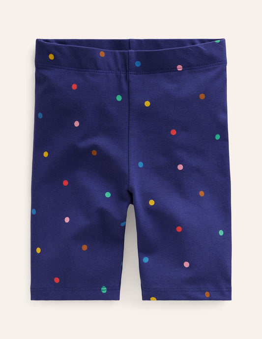 Biker Shorts-Starboard Blue Confetti Spot