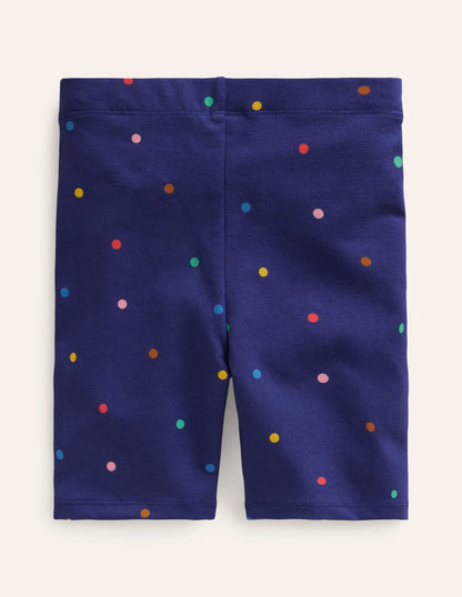 Biker Shorts-Starboard Blue Confetti Spot