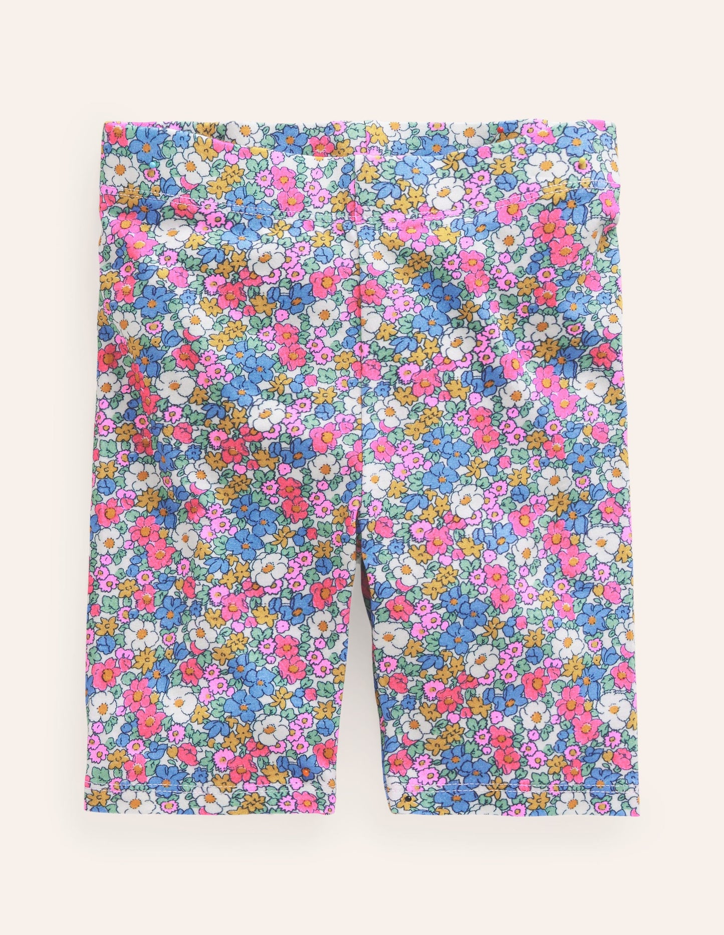 Biker Shorts-Festival Pink Nautical Floral