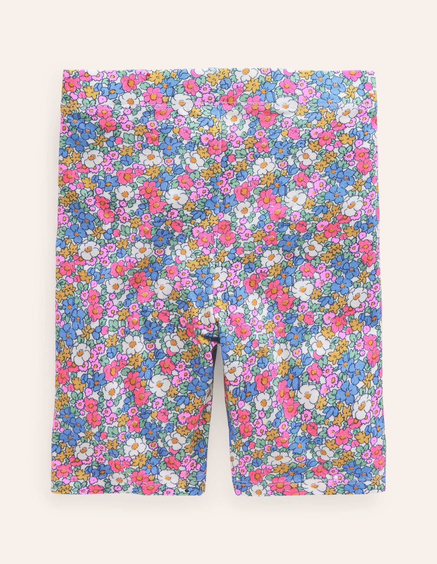 Biker Shorts-Festival Pink Nautical Floral