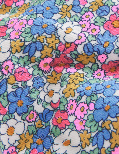 Biker Shorts-Festival Pink Nautical Floral