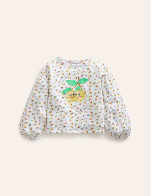 Blouson Sleeve Logo Top-Vanilla Pod Lemons