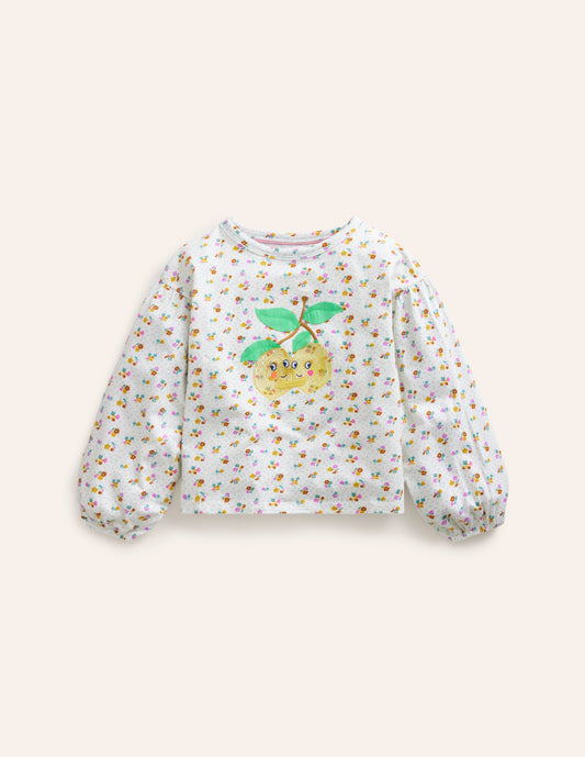 Blouson Sleeve Logo Top-Vanilla Pod Lemons