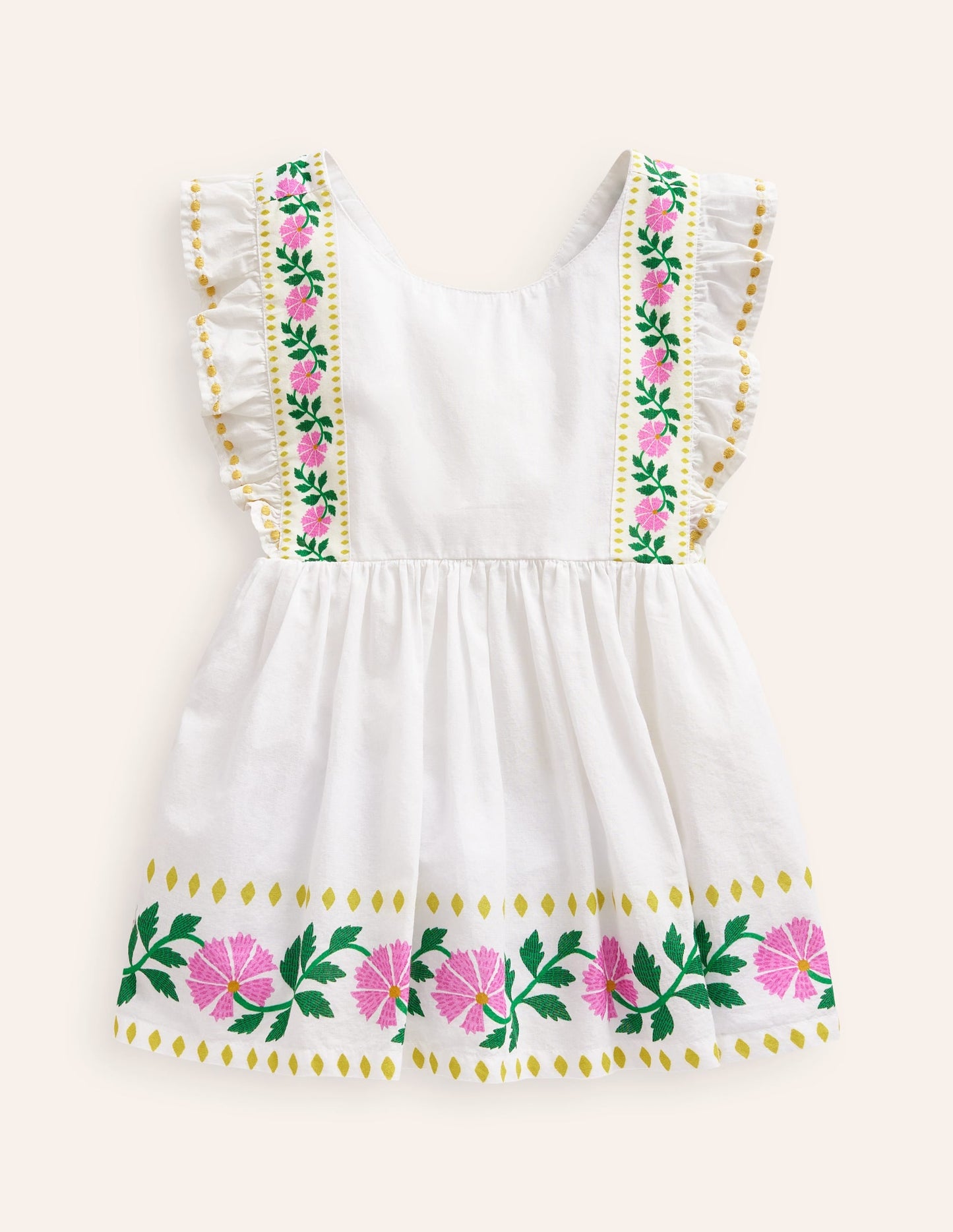 Bow Back Top-Vanilla White Floral