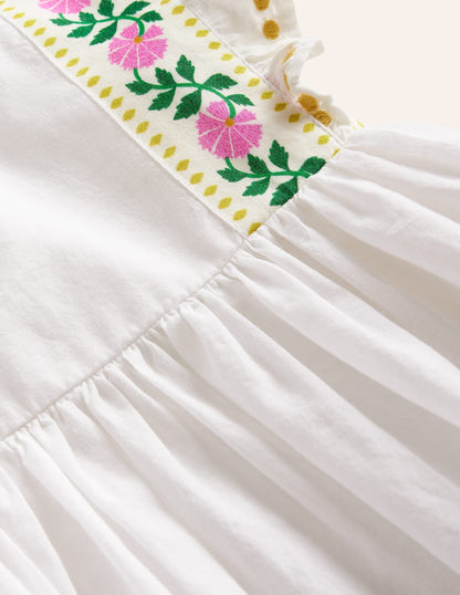 Bow Back Top-Vanilla White Floral