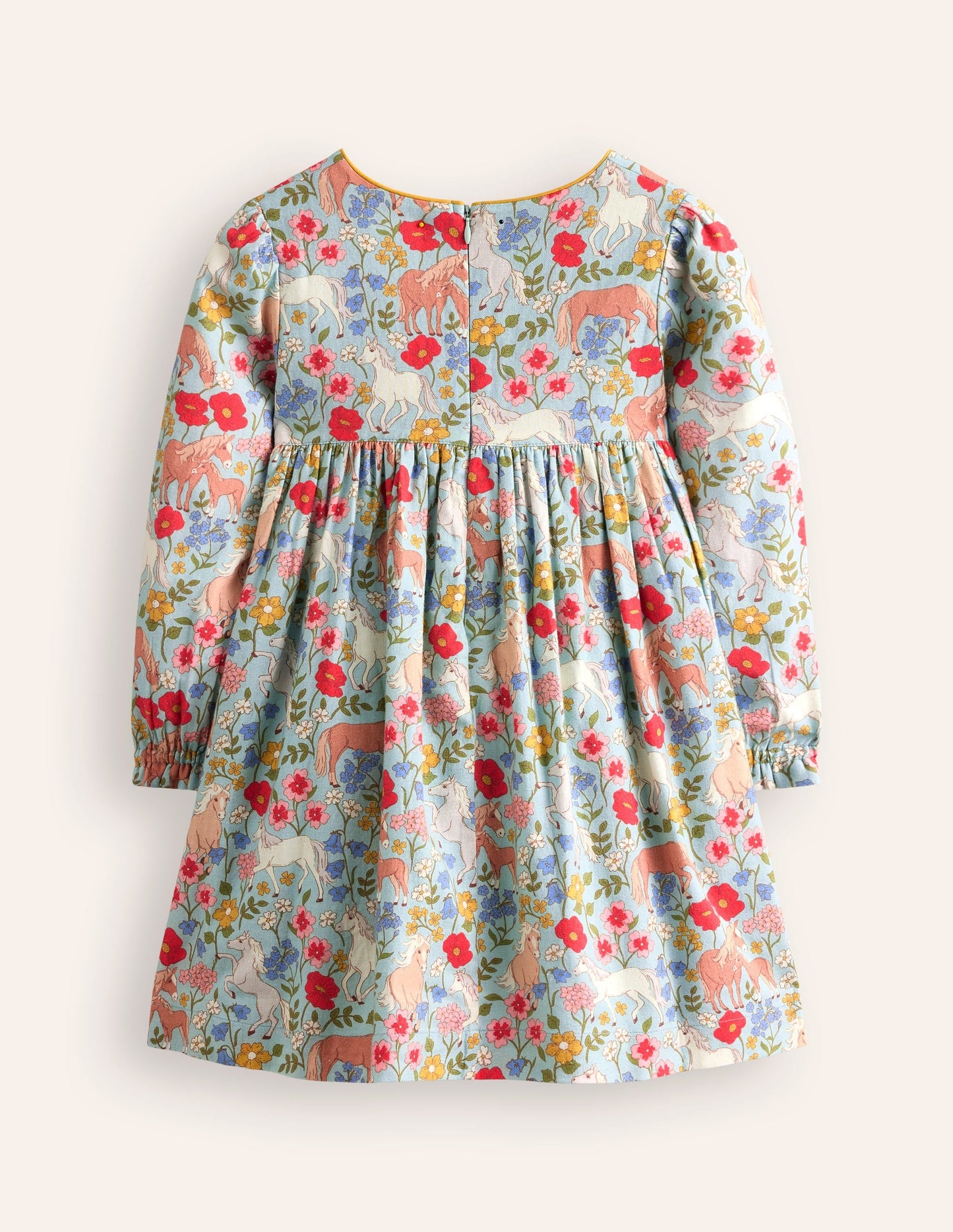 Bess Cosy Smocked Dress-Blue Frost Pony Floral
