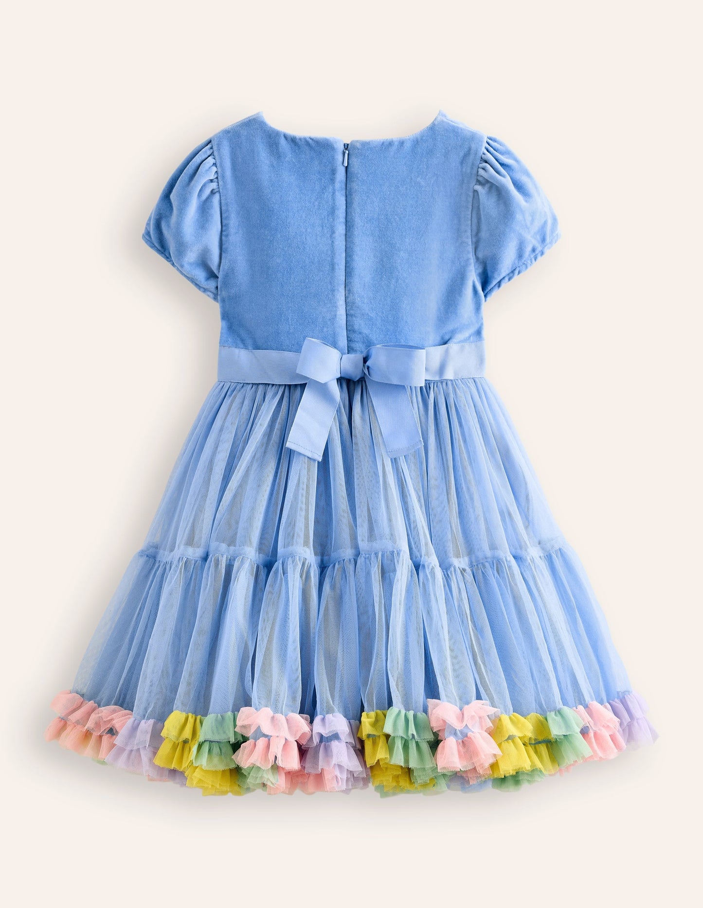 Beth Velvet Bodice Tulle Dress-Forget Me Not