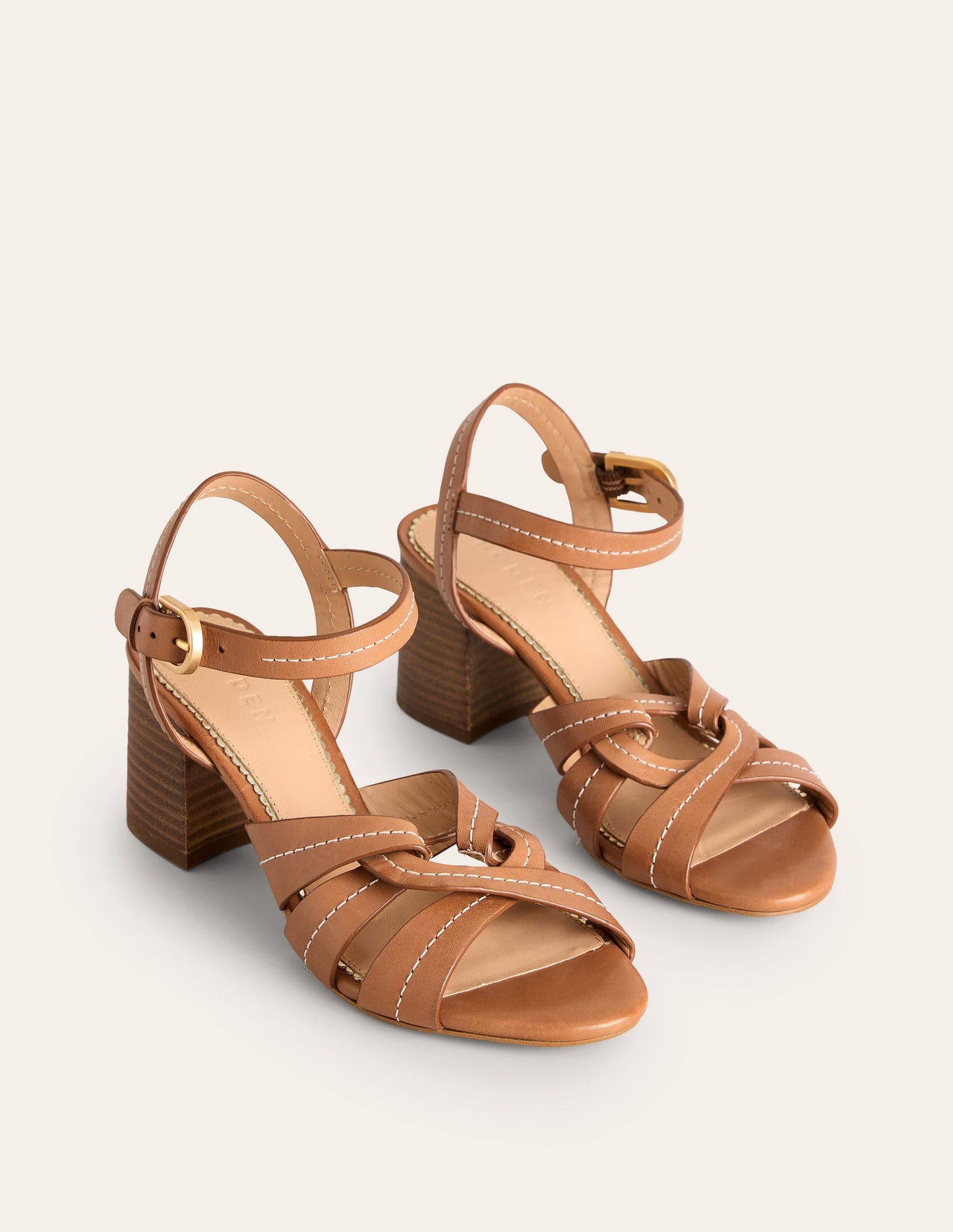 Block Heel Sandal-Tan