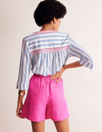 Blouson Sleeve Top-Mariner Blue Stripe