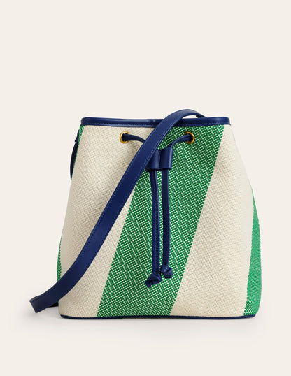 Bucket Bag-Green Stripe