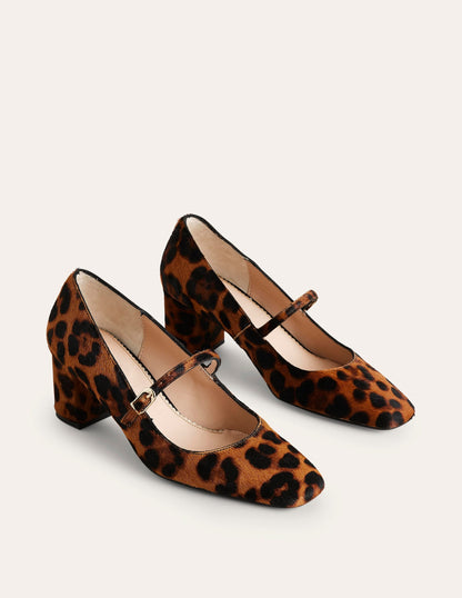 Block Heel Mary Jane-Classic Leopard