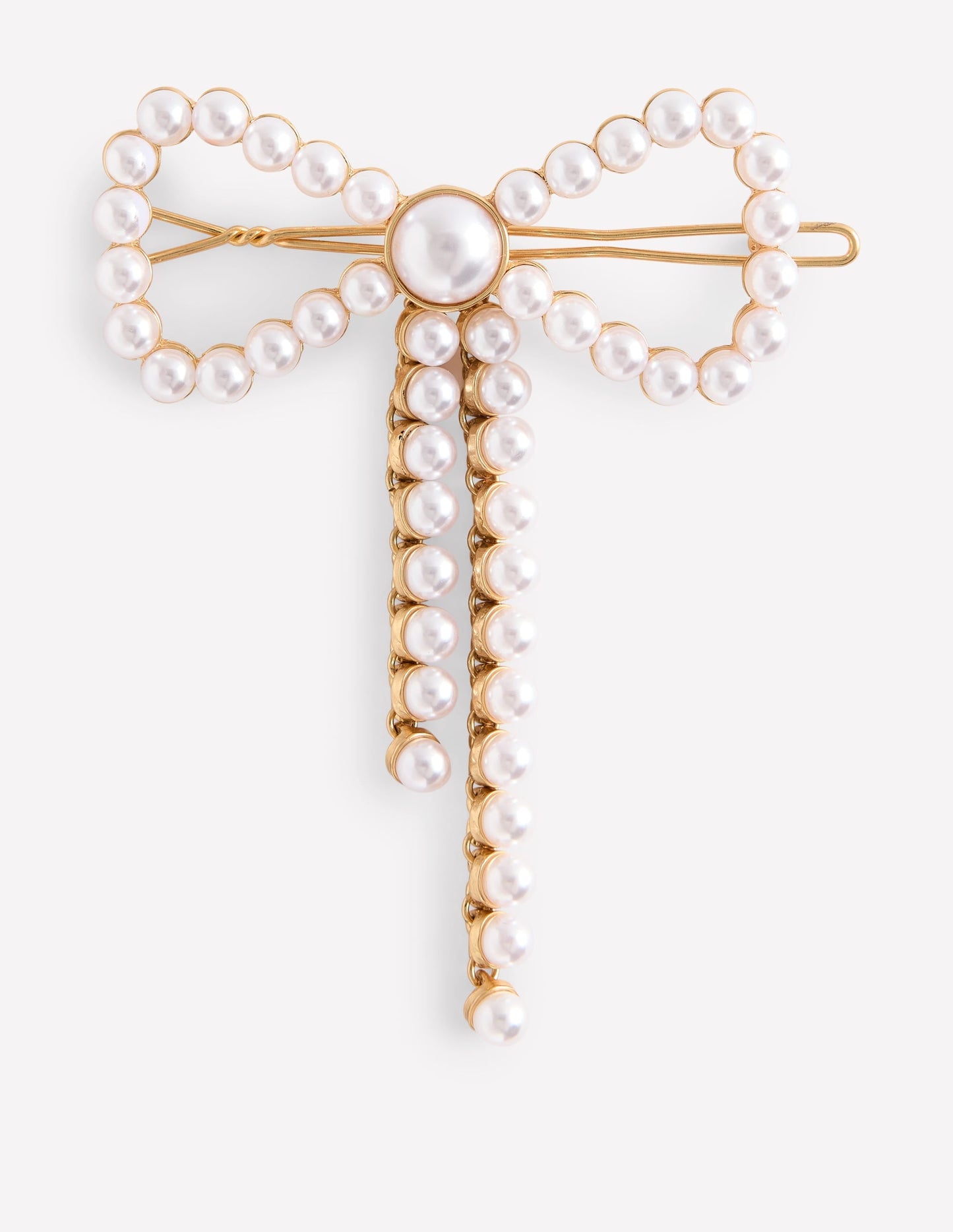 Bow Hair Slide-Ivory