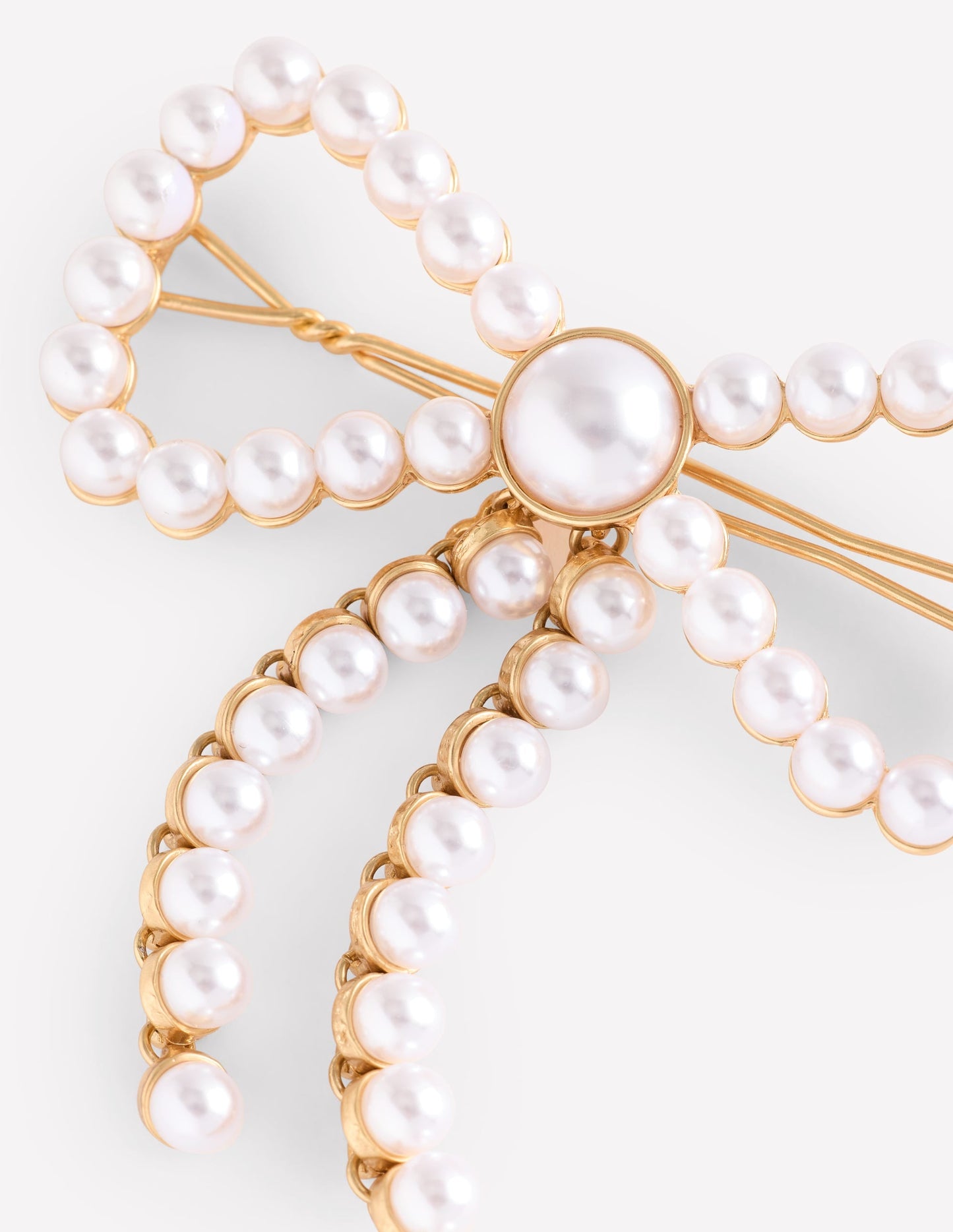 Bow Hair Slide-Ivory